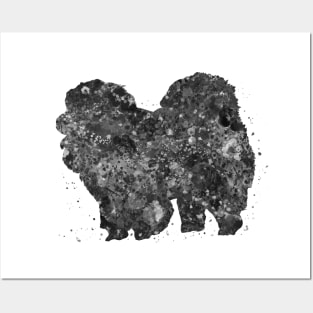 chow chow dog black and white Posters and Art